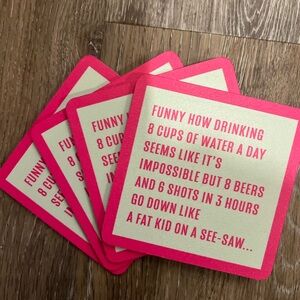 Set of 4 Drinks on Me Coasters